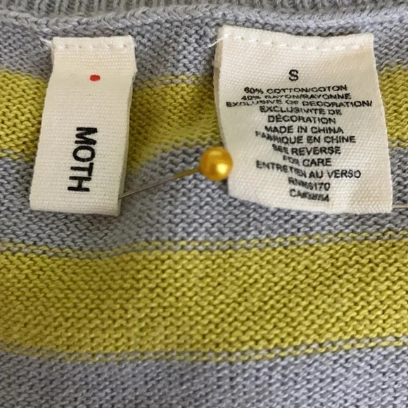 Moth from Anthropologie Cattleya Applique & Beaded Short Sleeve Cardigan -Small - Picture 6 of 7